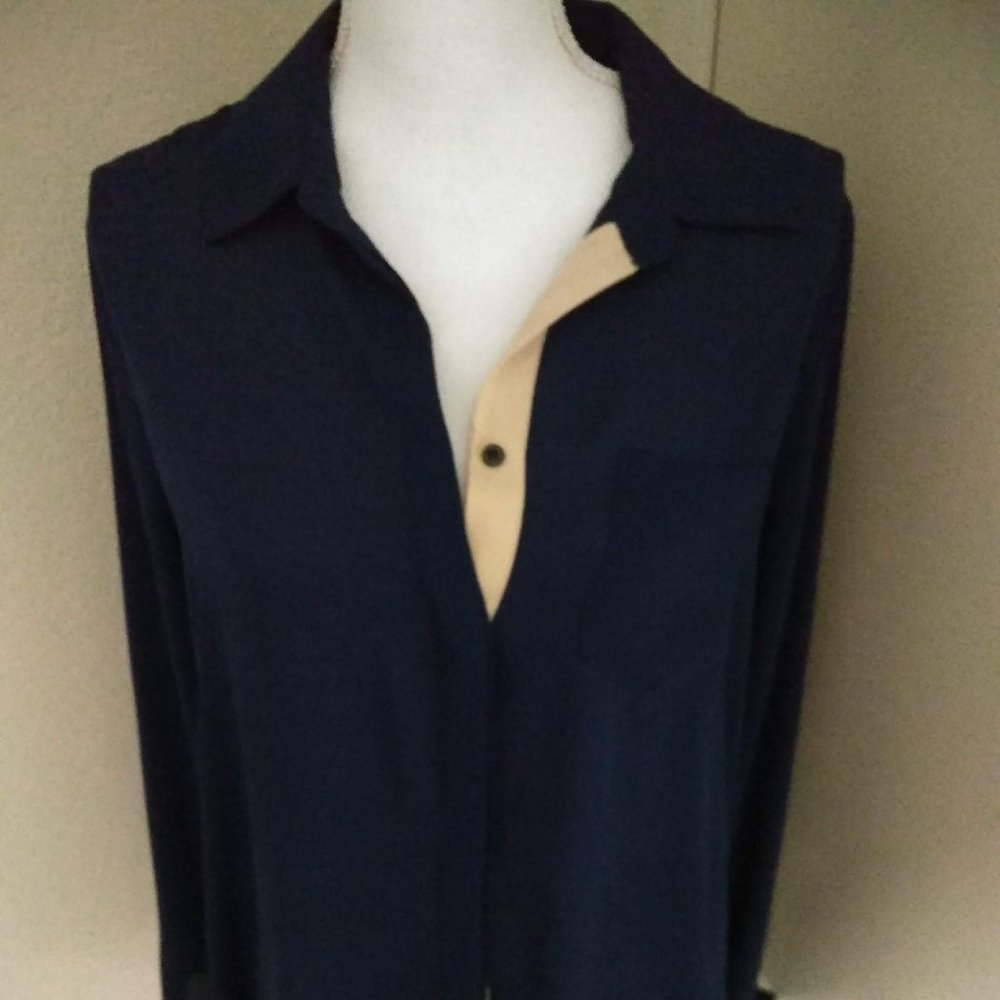 Joe Fresh Women's Navy/Cream/Blouse